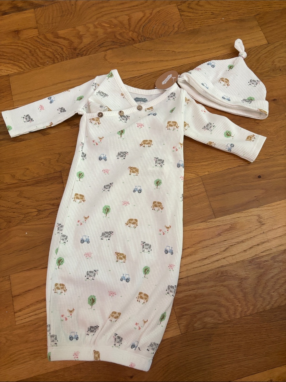 NEW Mud Pie FARM PRINT TAKE-ME-HOME SET size 0-3 months